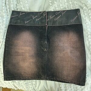 VERSACE JEANS COUTURE | Vintage | leather and black demin miniskirt